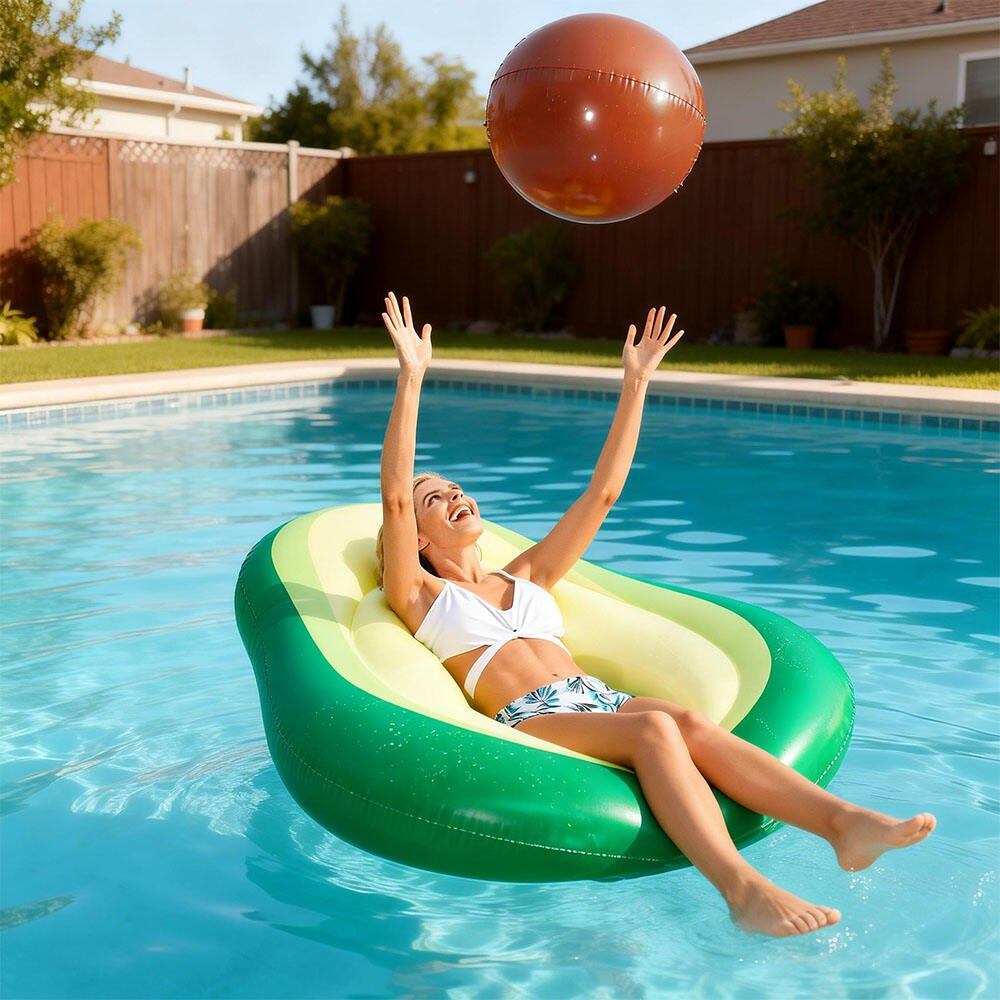 Inflatable Avocado Pool Float with Ball Eco Friendly Floating Chair for Adults