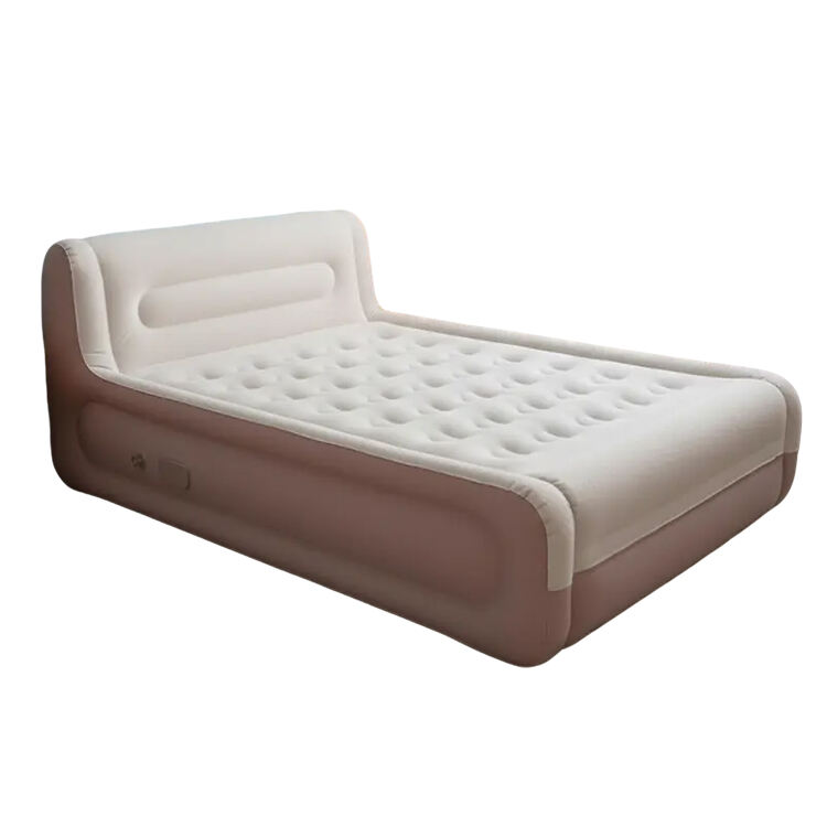 내장형 충전식 펌프가 있는 에어 캠핑 침대 및 헤드보드 포함 에어 매트리스