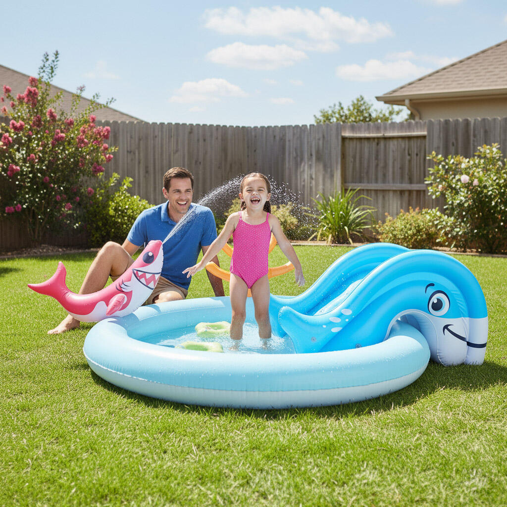 Premium PVC Inflatable Pool with Slide Ultimate Play Swimming Pool & Children's Splash Pool Play Center