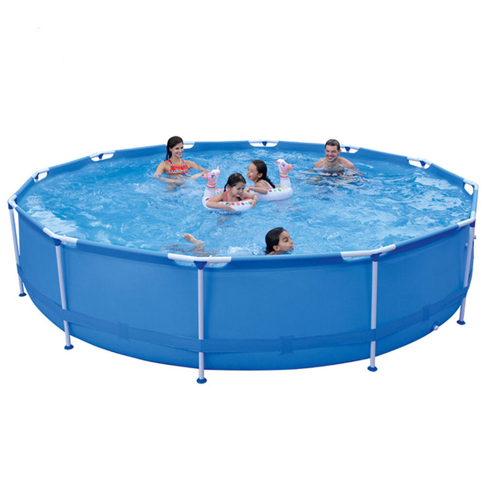 Outdoor Round Metal Frame Swimming Pool Outdoor Above Ground Pool for Kids and Adults