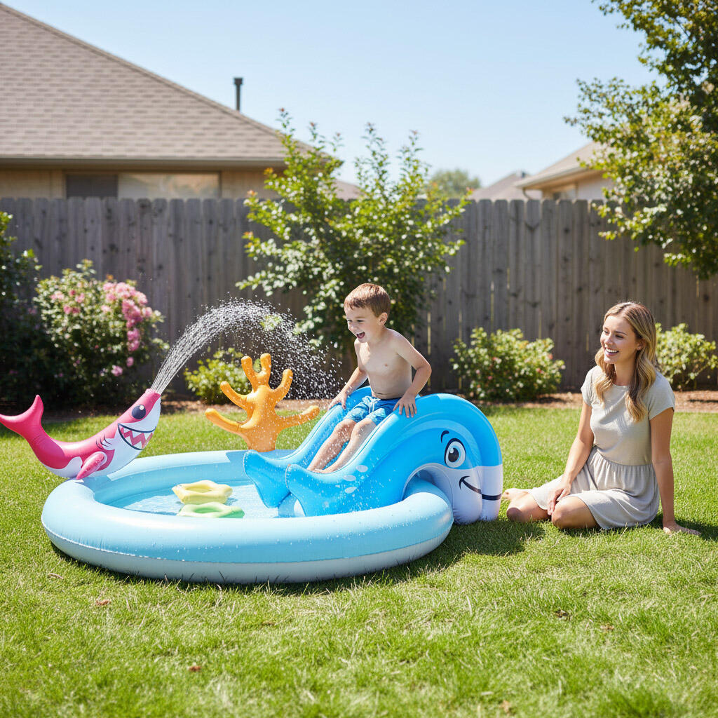 Premium PVC Inflatable Pool with Slide Ultimate Play Swimming Pool & Children's Splash Pool Play Center