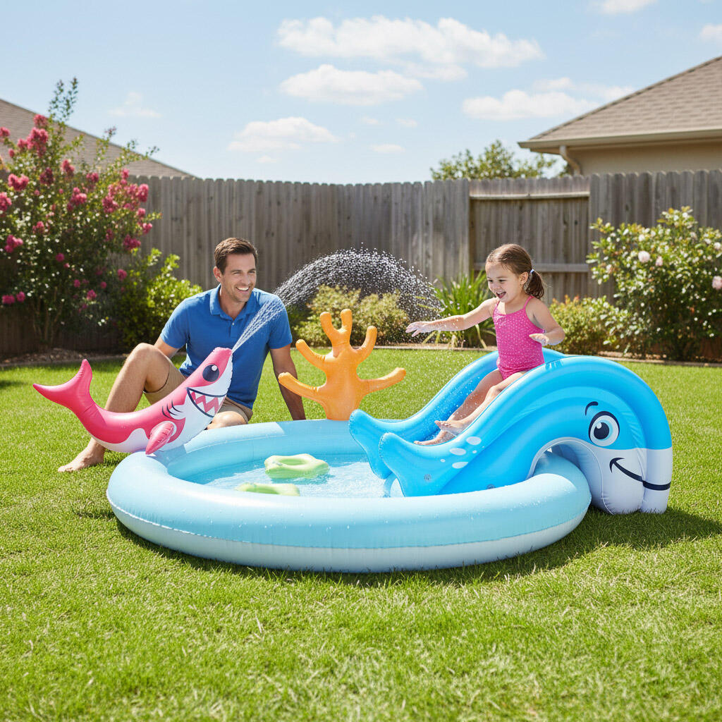 Premium PVC Inflatable Pool with Slide Ultimate Play Swimming Pool & Children's Splash Pool Play Center