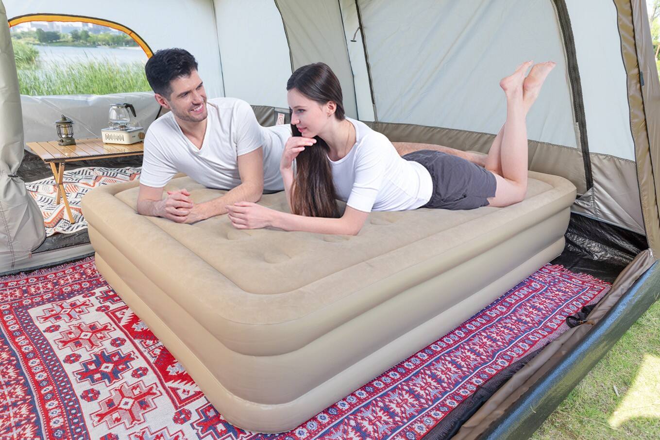 Camping Self Inflating Mattress Inflatable Air Bed With Built-In Rechargeable Pump