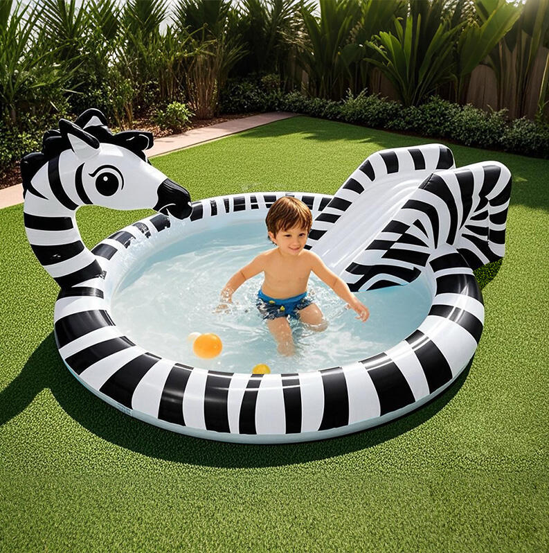 Animal Inflatable Swimming Pool With Slide Kids Backyard Play Center