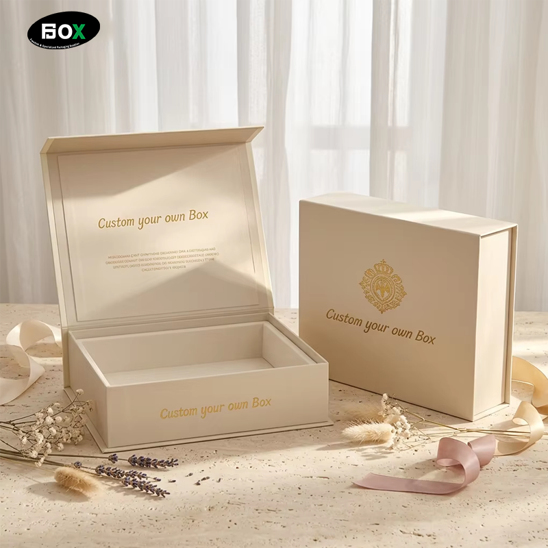 Luxury Gold Foil Embossed Rectangular Rigid Magnetic & Recyclable Cosmetic Box Matt Lamination for Eye Cream Packaging