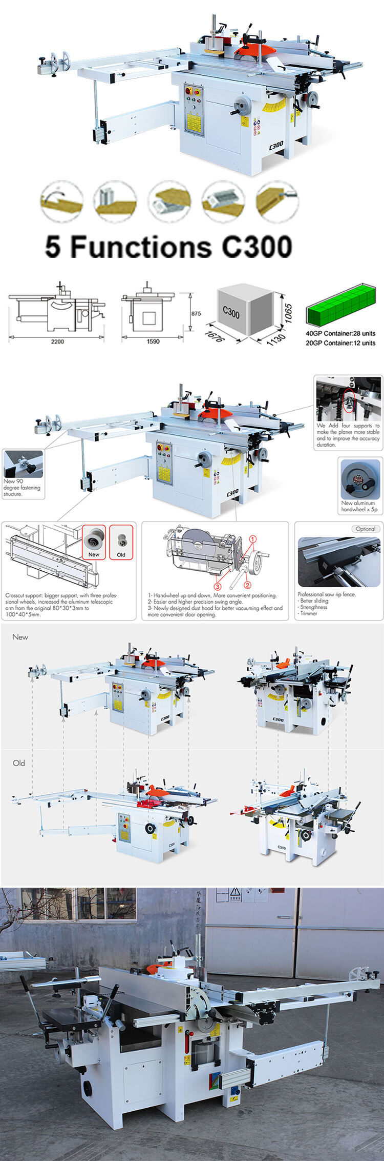 C300 Table Saw Sliding Planer Machine details