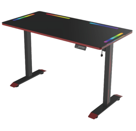 Fabrikpreis Großeinkauf Elektrischer Höhenverstellbarer RGB-Gaming-Tisch mit Kohlefaser-Oberfläche