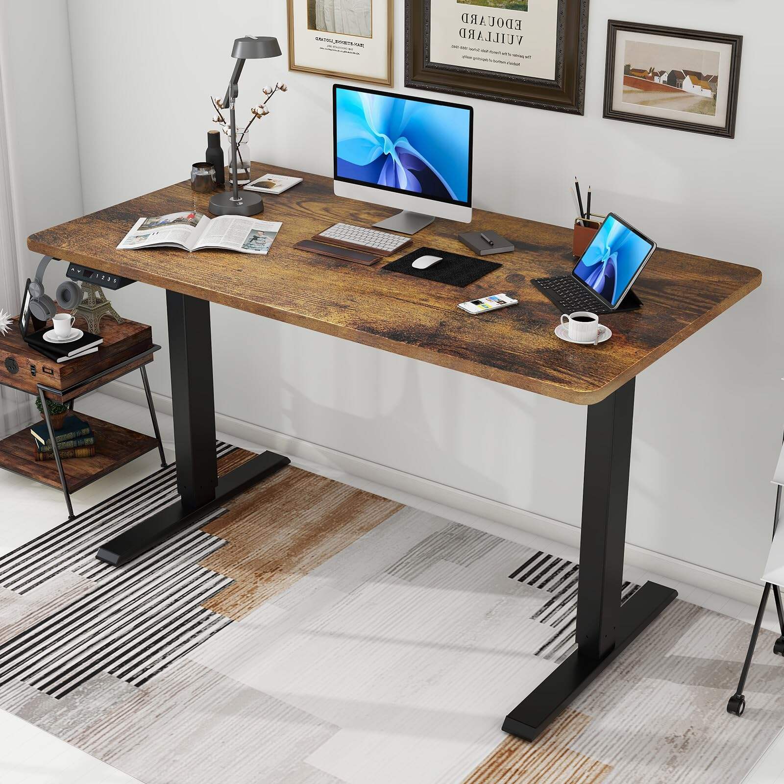 ES7-F Ergonomische elektrische Tischbeine Einmotor-Höhenverstellbarer Stehschreibtisch Erweiterbarer Rahmen