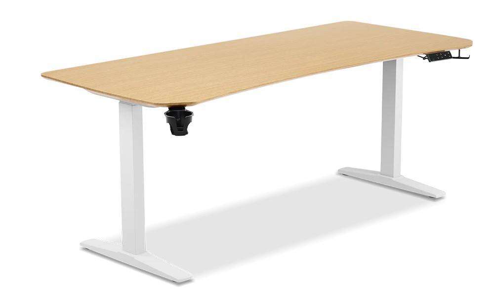 ES8 Spezialdesign geschwungene Tischplatte elektrisch höhenverstellbarer Stehtisch Erweiterungstisch Einmotor