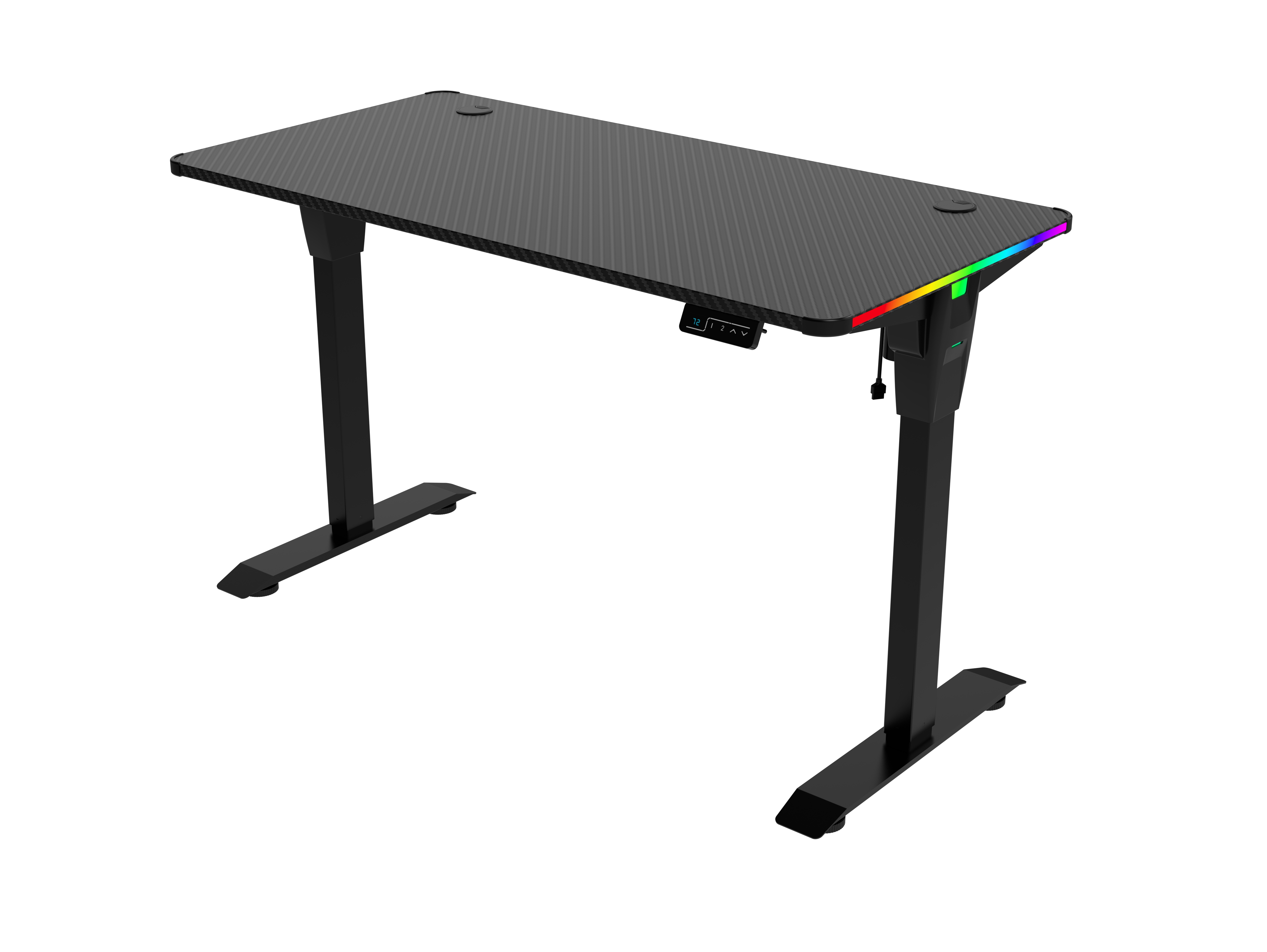 47 Zoll 1200*600mm 2 Beine elektrisch höhenverstellbarer RGB Gaming-Tisch für Gamer