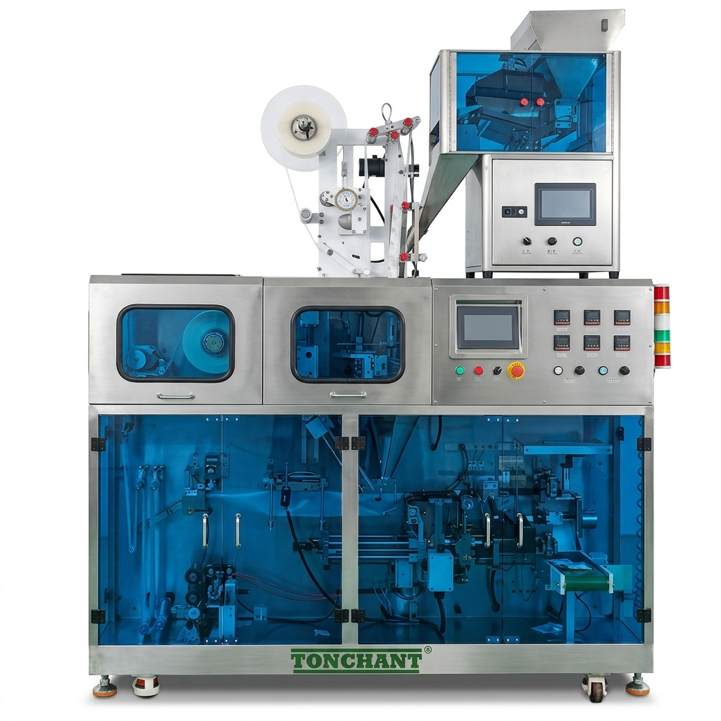 Pyramid and Flat Tea Bag Packaging Machine with Outer Envelope