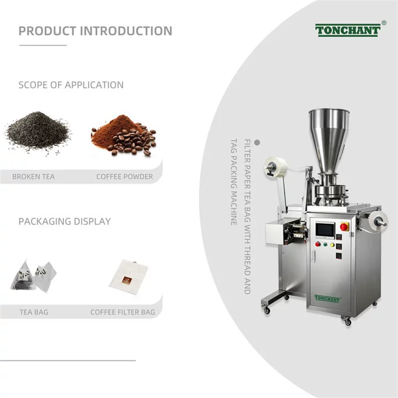 Filter Paper Tea bag with thread and tag packing machine