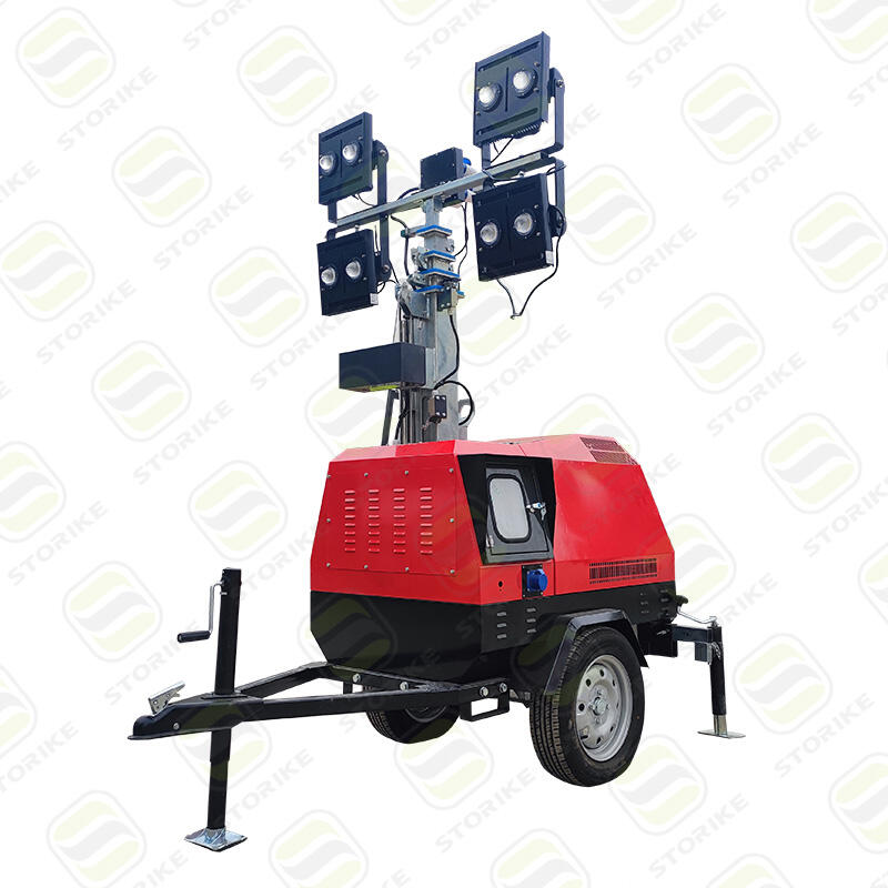 4EVA4000 storike 7m Trailer electric lifting mobile lighting tower