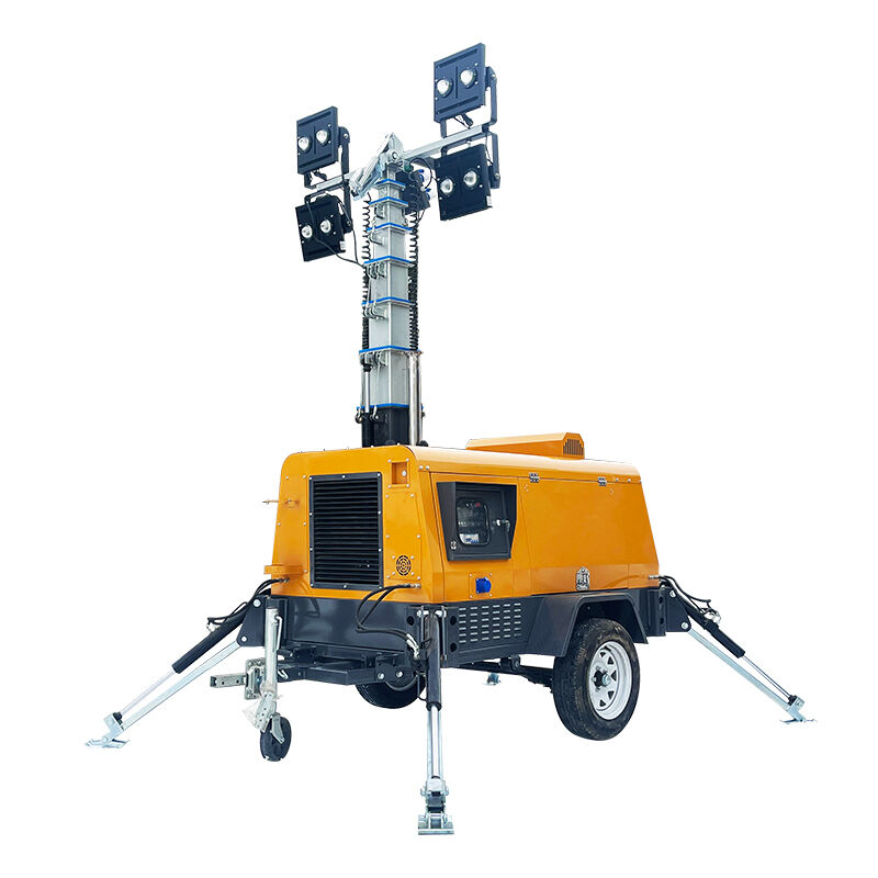 4HVP1600 storike 9m Trailer Full hydraulic lifting mobile lighting tower