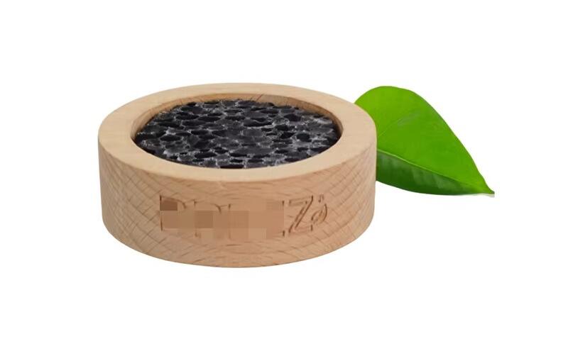 Essential Oil Diffuser Aroma Stone Wooden Dish Black Lava Stone Aroma Diffuser with Customize Logo details