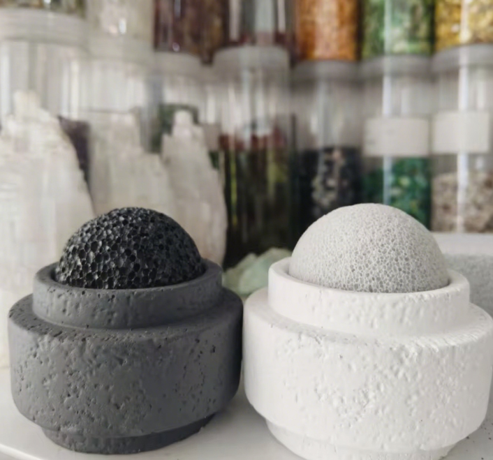 Hot Sale Aroma Diffuser Natural Volcanic Rock Lava Stone  Accept Custom Shape Cube Stone Round Cake Stone supplier