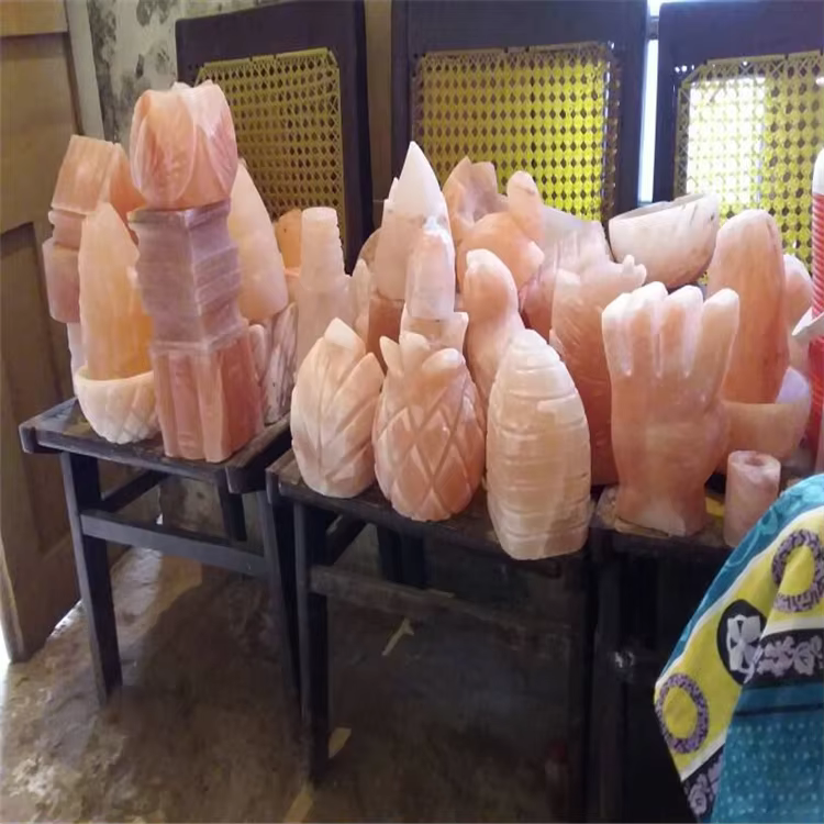 Pink Himalayan Salt Lamp Crystal Rock Tealight Candle Holder Carved Decoration Himalayan Salt Candle Holders supplier