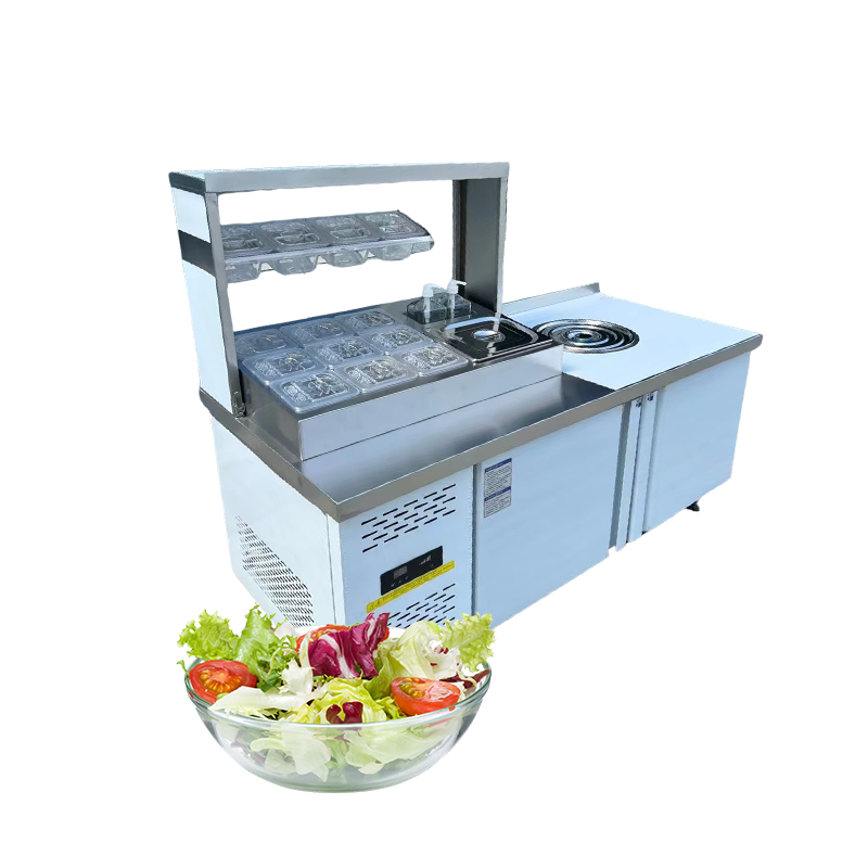 Best Selling Preparation Table Refrigerated Stainless Steel Salad Table Salad Bar Refrigerator Counter