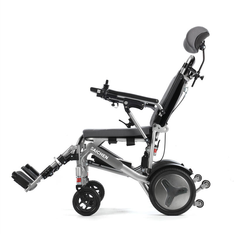 BC-EA5516-UPMR Aluminum Wheelchair with Adjustable Seat Height and Headrest