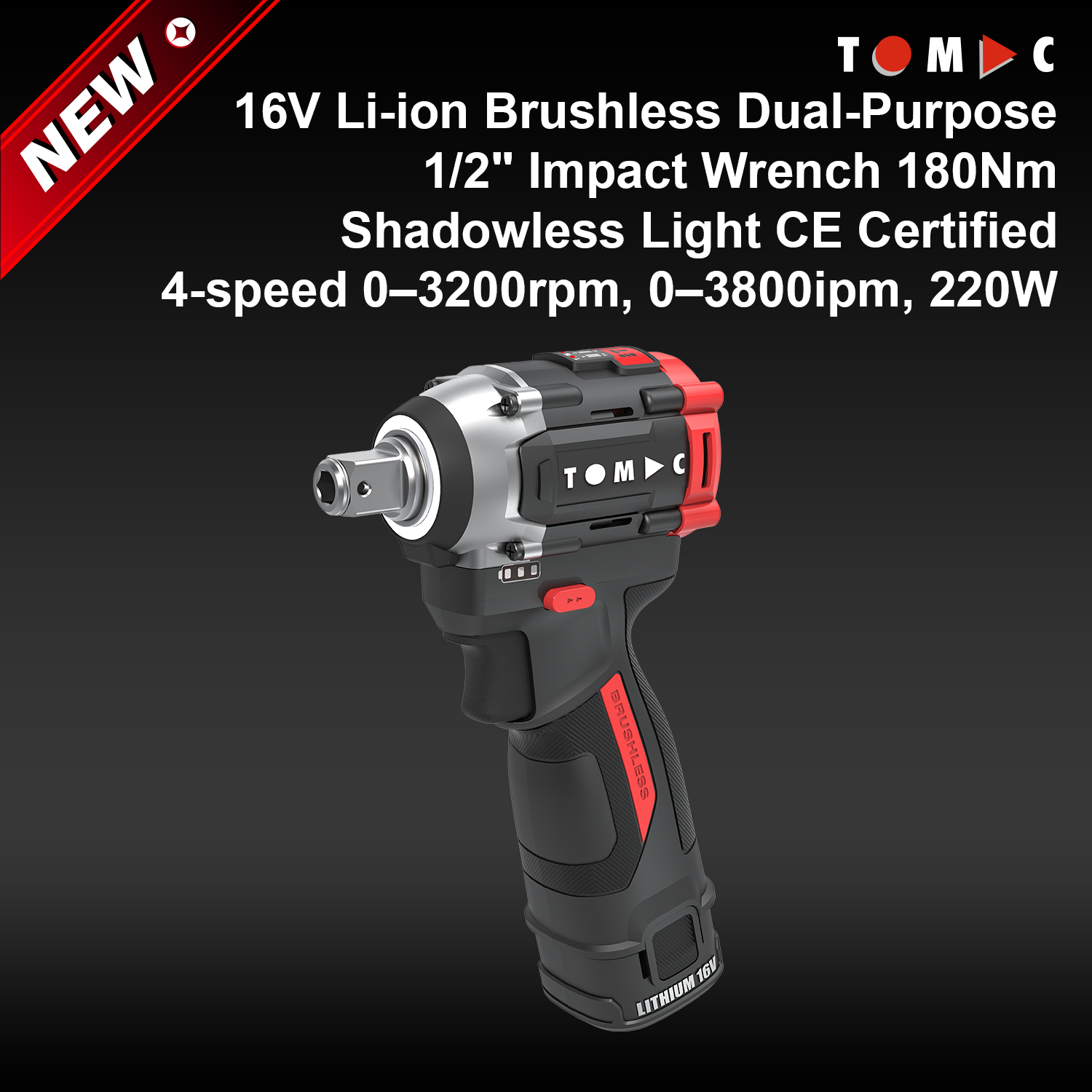 TC1122180C TOMAC 16V Li-ion Kāore he rākau 1/2