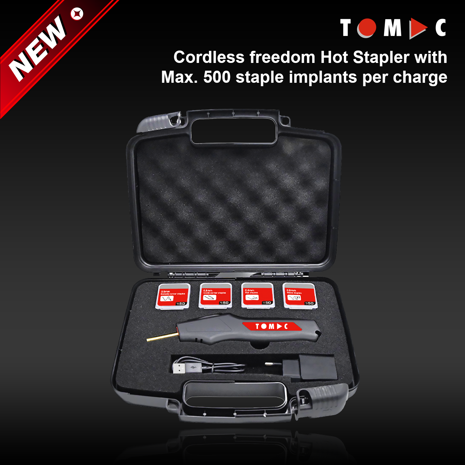 TCHS600 TOMAC Portable Cordless Hot Stapler with 2600mAh Li-ion Battery