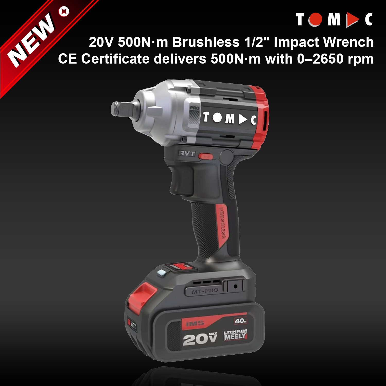 TC1122500A TOMAC 20 V, 500 N·m, borstelloze 1/2