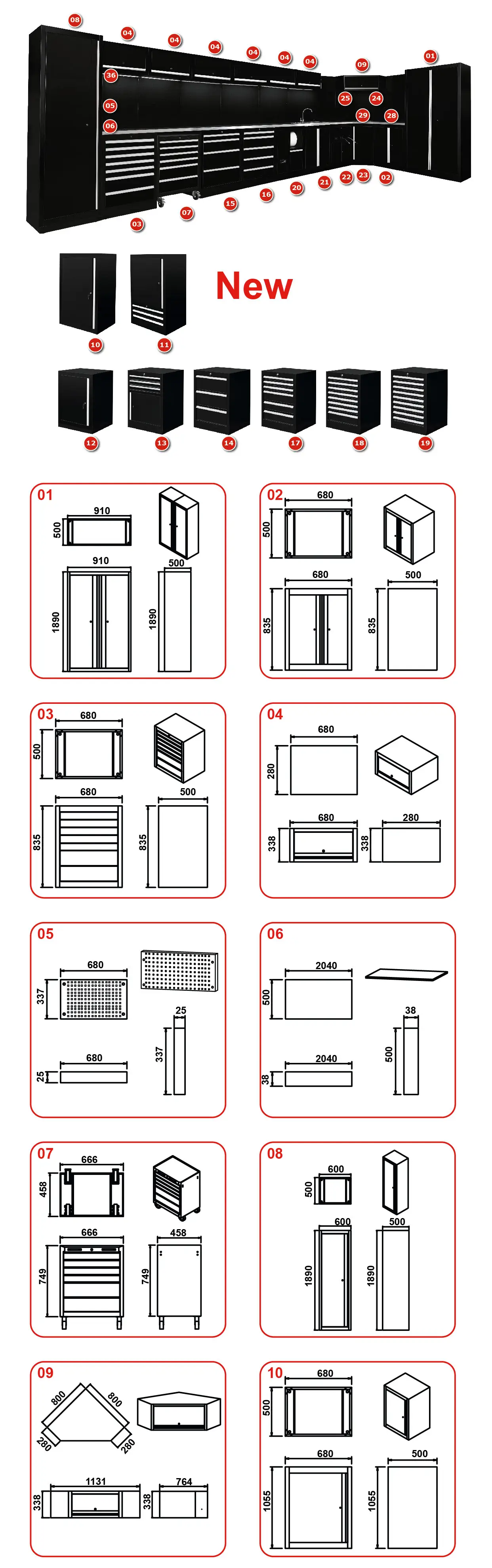 tc11s851 pro garage storage tool cabinet  ultimate modular system-2