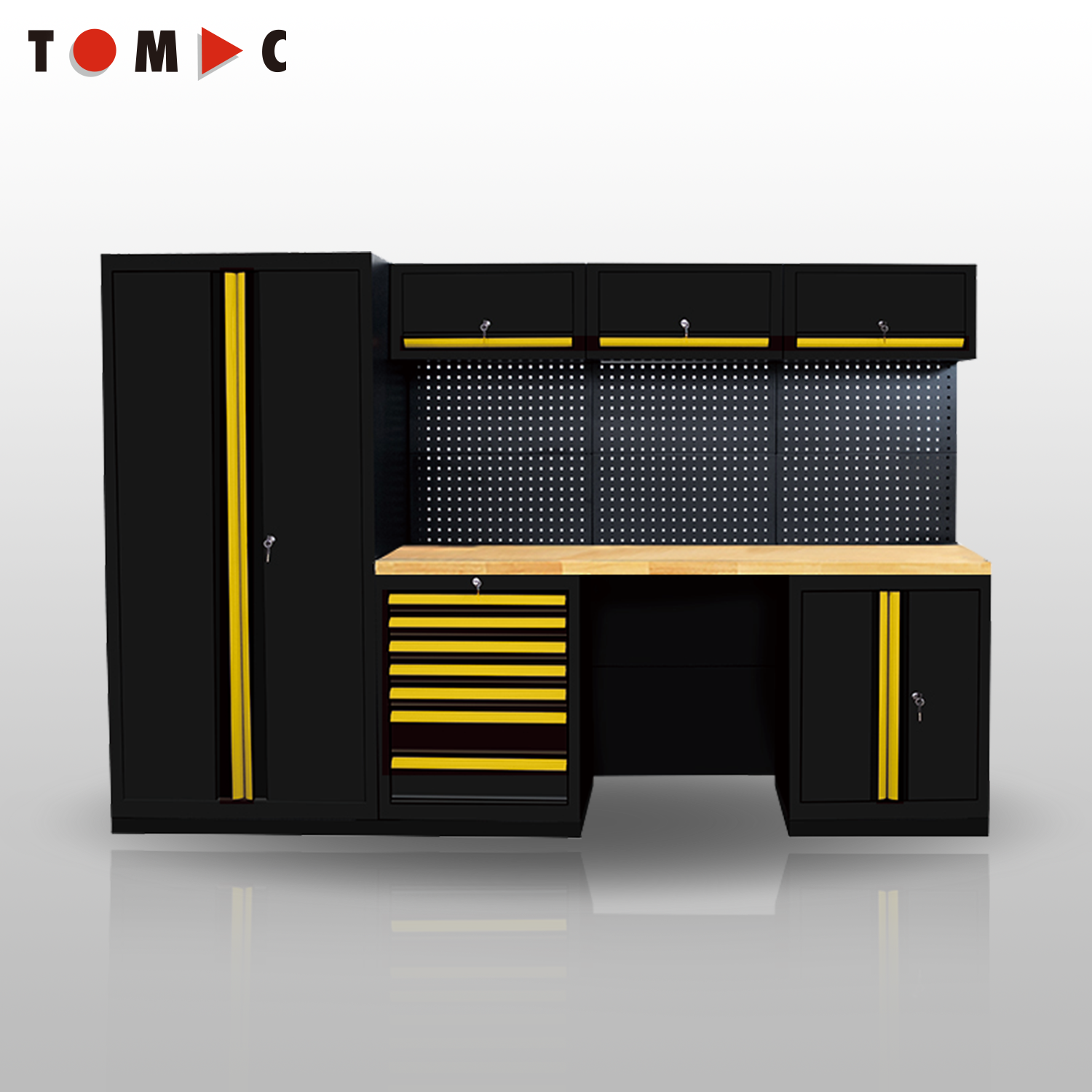 TC11S295W Pro Garage Storage Tool Cabinet – Standard Modular Combo(MDF Table Board)