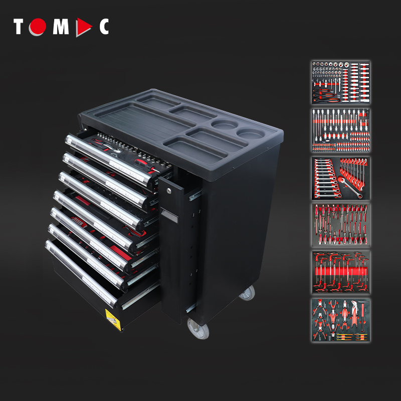 TC8376257A 7+1 Drawers Cabinet with 257pcs tools in 6 drawers