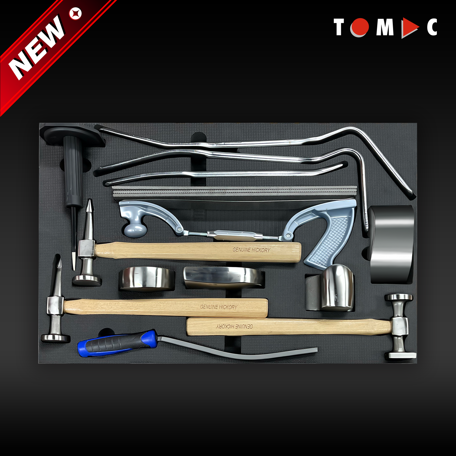 TC1507416 TOMAC Karosserie-Reparaturwerkzeugset, 16-teilig, Hammer-Dolly-Set