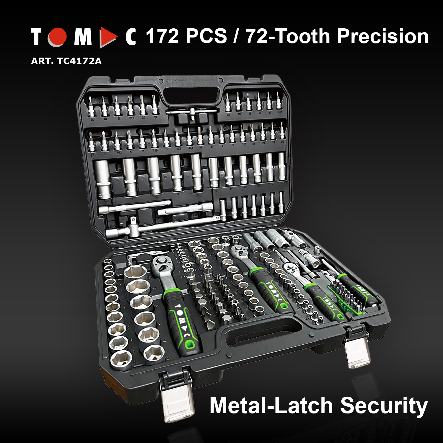 TC4172A TOMAC 172pcs Professional Socket Tool Set for Cars
