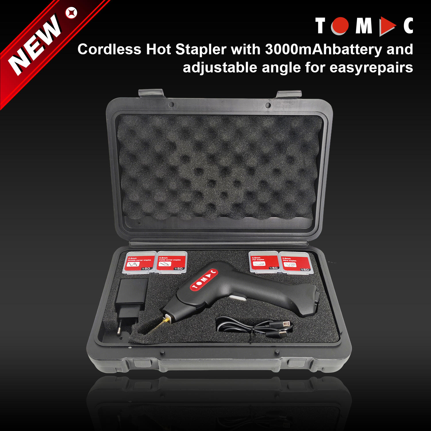 TCHS650 TOMAC Smart Cordless Plastic Welder with Adjustable Head & LCD Display