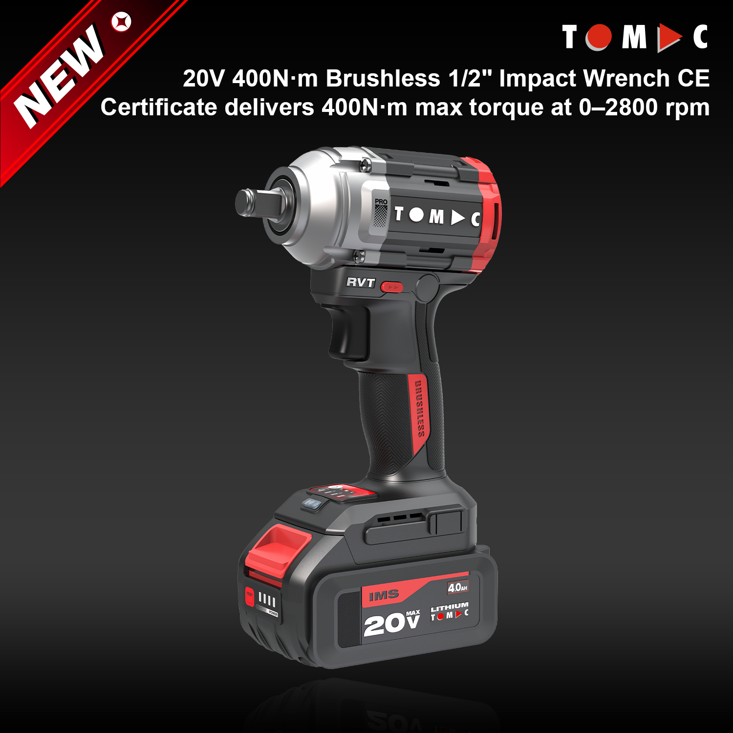 TC1122400A TOMAC 20 V, 400 N·m, borstelloze 1/2