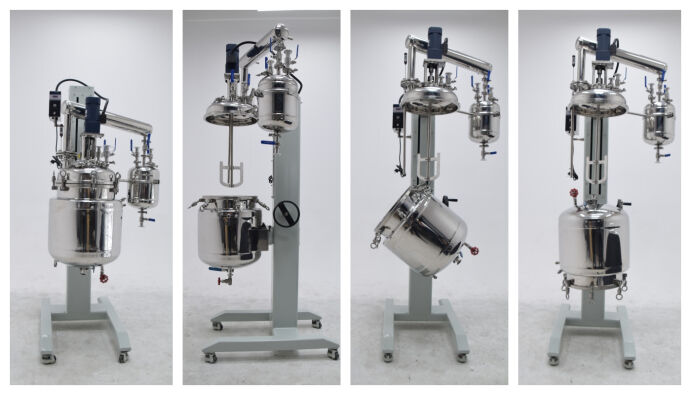 50L Manual Liftable and Rotatable Stainless Steel Jacketed Reactor