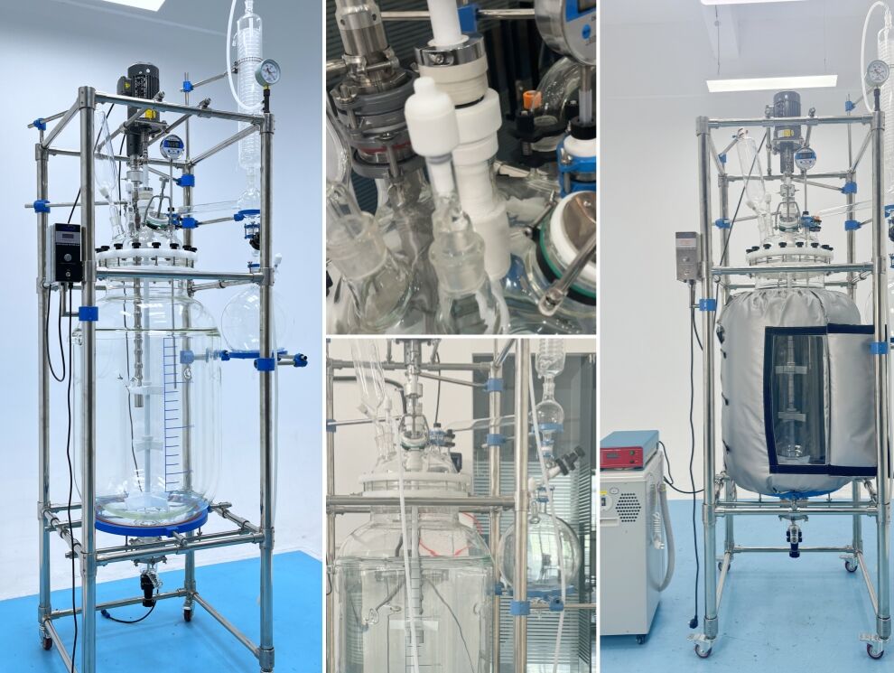 200L Glass Reactor with Custom Ultrasonic Stirring To Malaysia