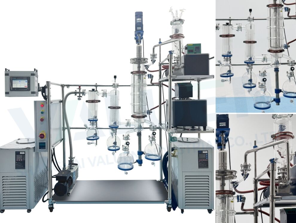 6inch Glass Wiped Film Molecular Distillation System with PLC Control Shipped to Morocco