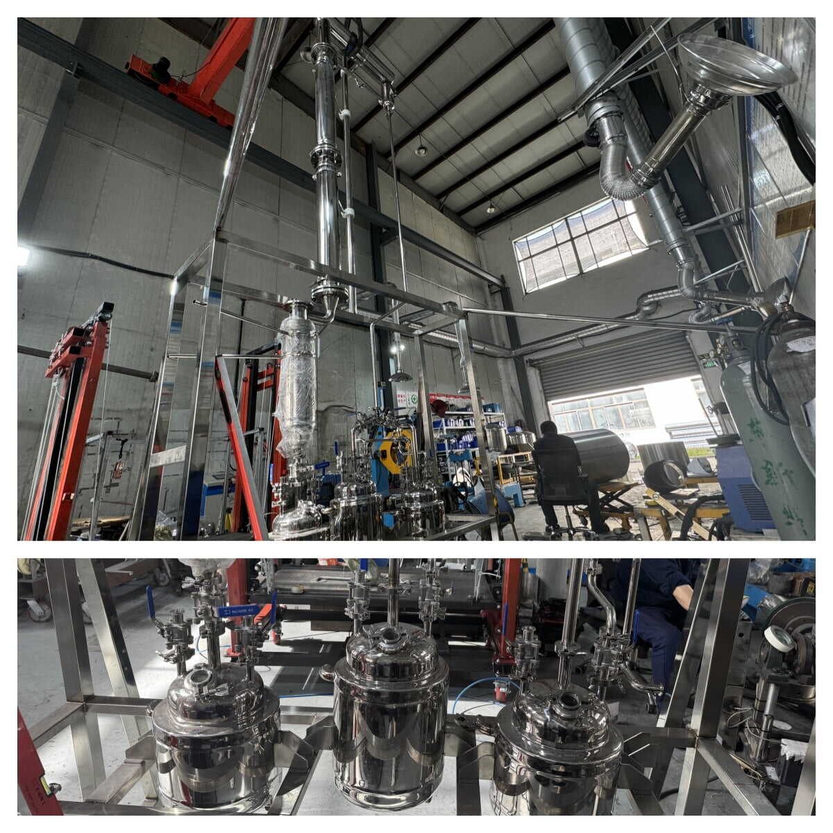 Stainless Steel Wiped Film Molecular Distillation Equipment With 2 Meters Fractional Distillation Column