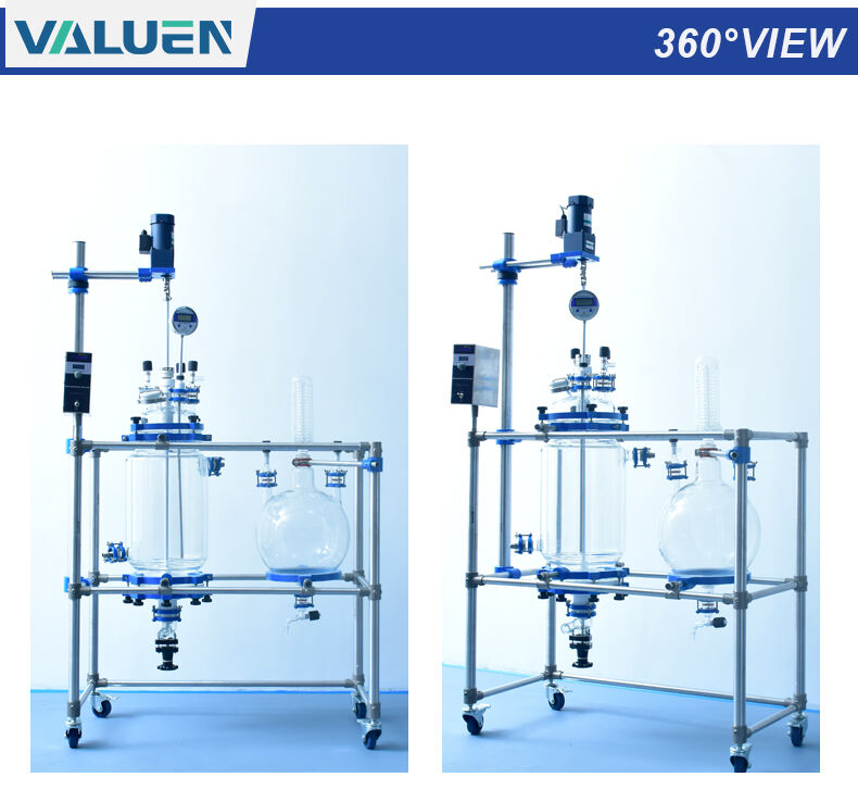 50L Industrial Glass Jacketed Crystallization Reactor with CE Certification