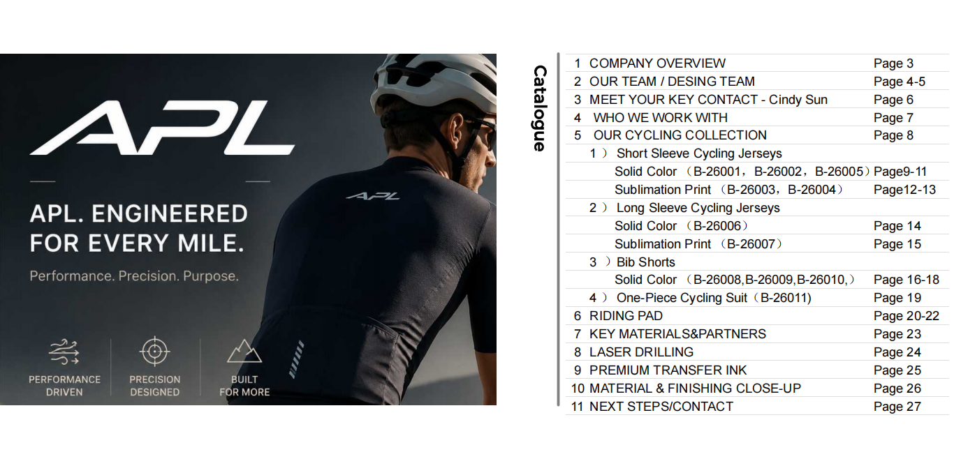 Catalogo abbigliamento per ciclismo