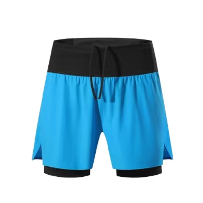 B571 Customized Logo Men Running Sports Wear Fitness Breathable 2 in 1 Shorts Trail Run Shorts