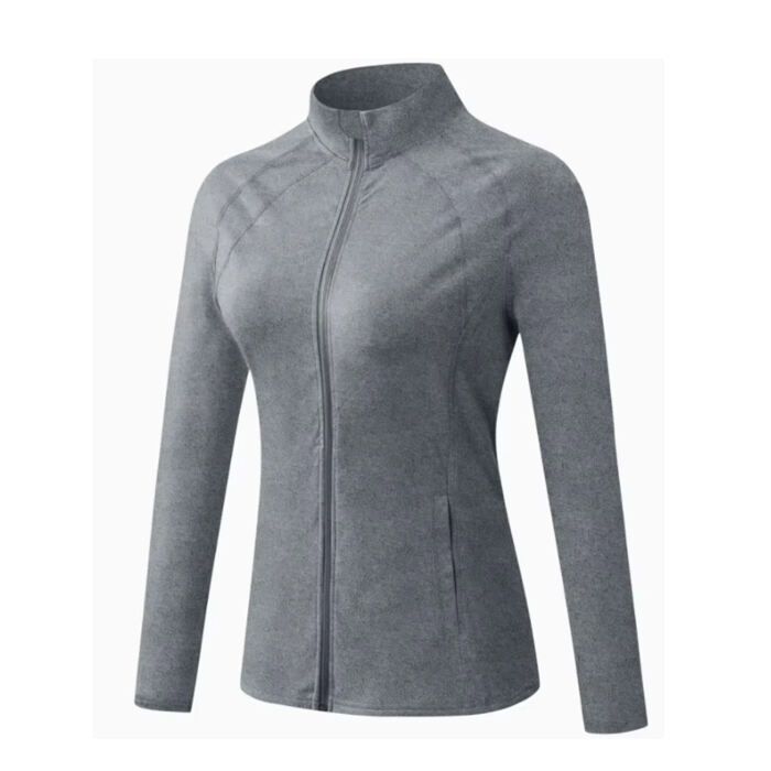 Women's Winter A135 Sexy Zipper Gym Fitness Shirt Long Sleeve Yoga Top Solid Quick Dry Breathable Sports Top