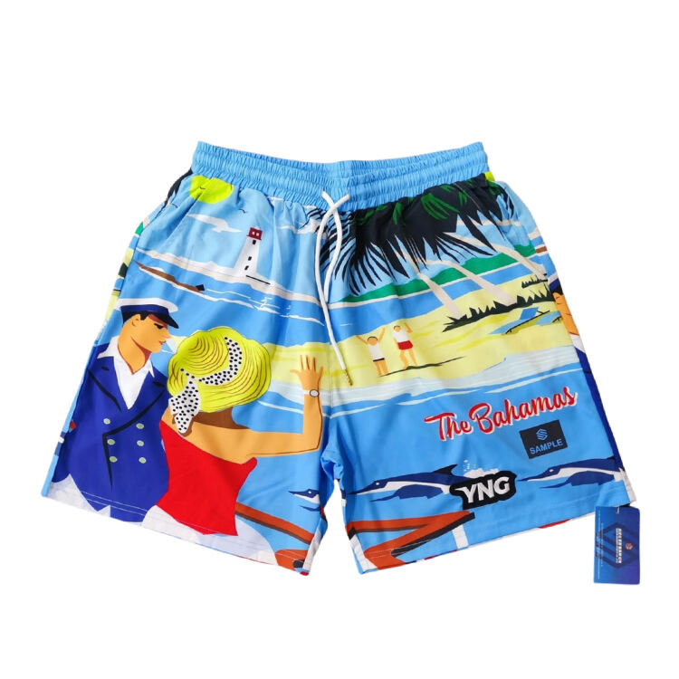 87 Luxury Resort Wear Men's Beach Shorts Soft Touch Stretch Polyester with Vibrant Color Sublimation Print Designed for Comfort and Style in Tropical Destinations