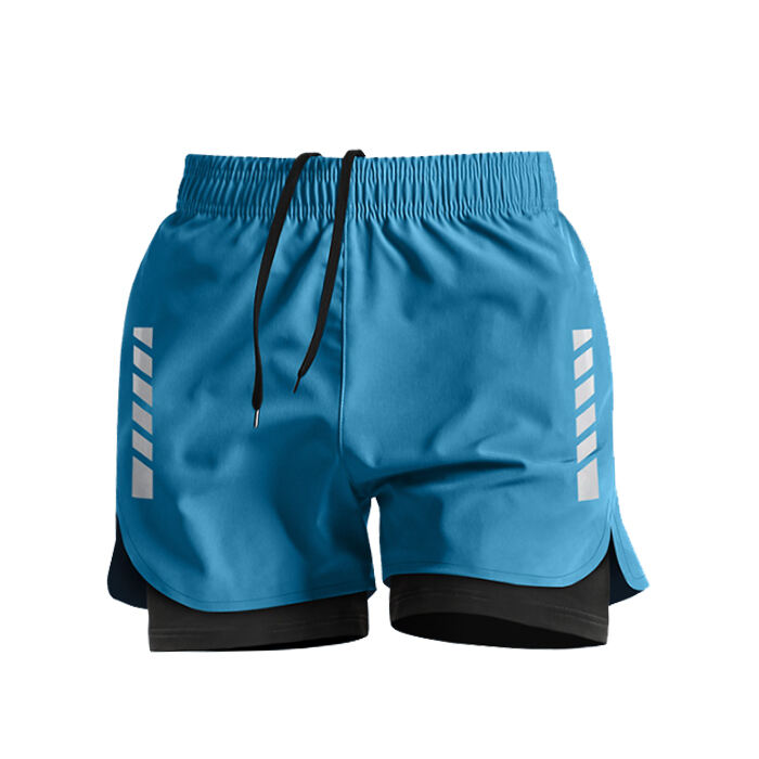 M126 Men's Gym Shorts Quick Dry Summer Fitness Training Jogging Sportswear Custom Oem 2 in 1 Solid Pattern