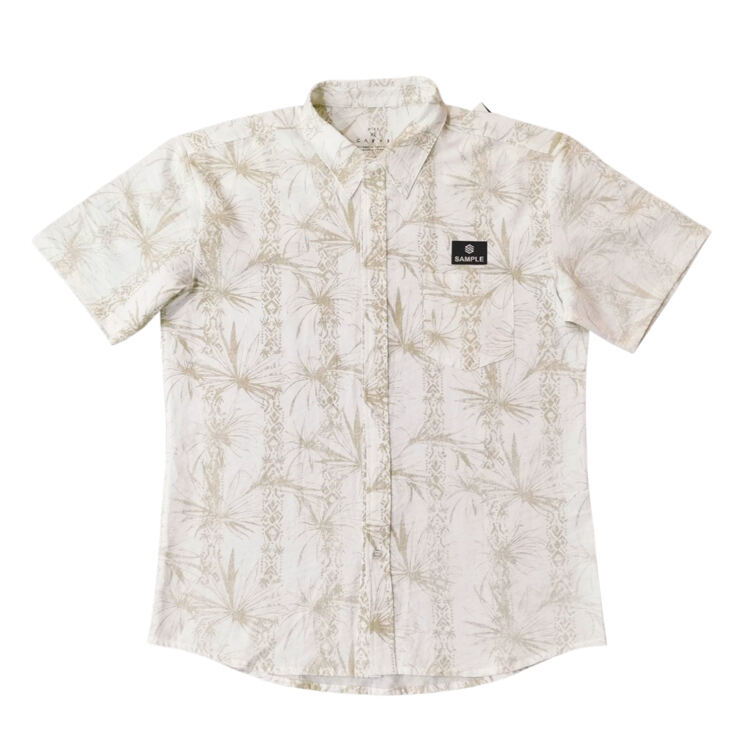 80 Luxury Resort Wear Men's Hawaiian Style Shirt Customizable Logo or Name Available Vibrant All Over Flower Pattern Breathable Fabric for Summer Holidays and Beach Clubs