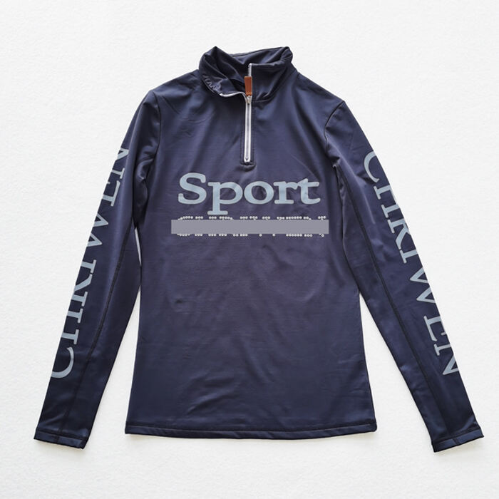 Performance Riding Long Sleeve with Zipper Closure and Lightweight Stretch Fabric for Custom Active Equestrian Use