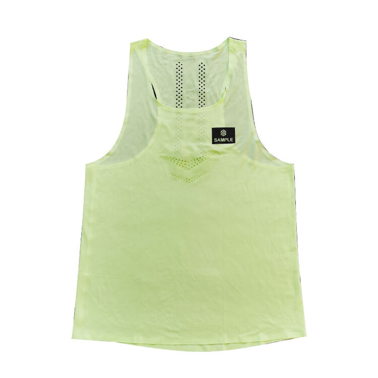 64 herres ventilert sydeløs treningsvest med luftstrøm perforert stoff og egendefinert logo