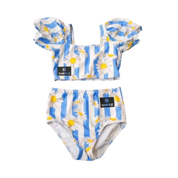 97 Solbeskyttende barns svømmetøysett inkluderer langærmet topp og matchende svømmebukser, lett og pustende stoff med UPF 50+, godt egnet for utendørs vannsport og skoleleirer, egendefinert merkevare