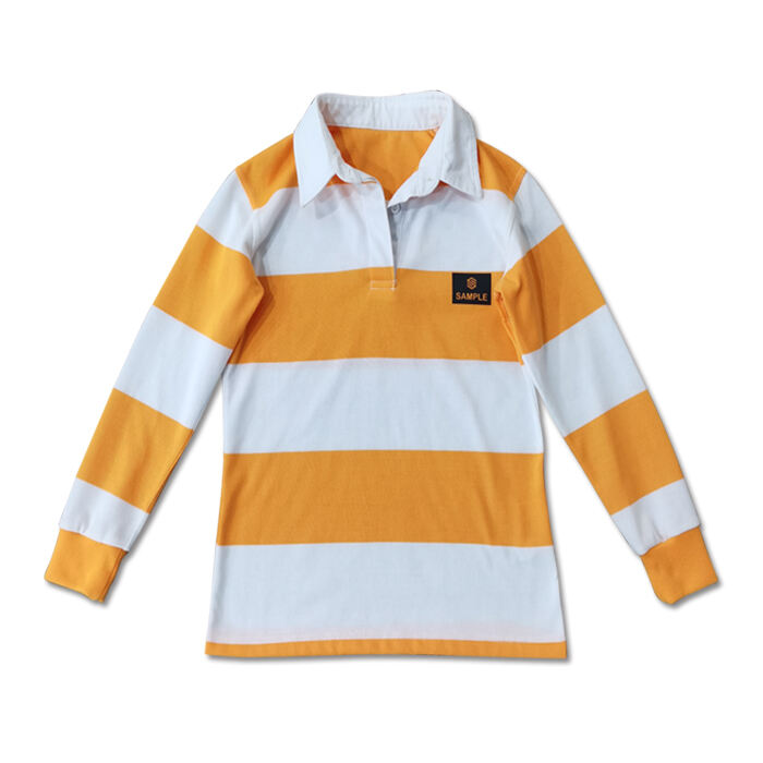 Custom Rugby Polo with Yarn Dye Stripe Design and Soft Touch Anti Pilling Fabric for Team Uniform