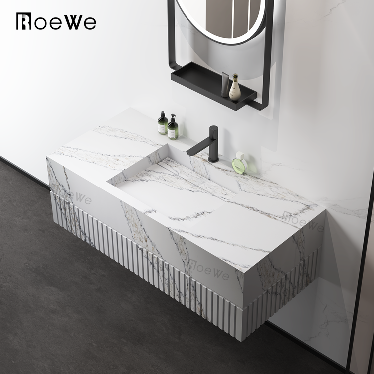 Китайская фабрика, устойчивая искусственная каменная раковина из смолы с мраморным рисунком, подвесная