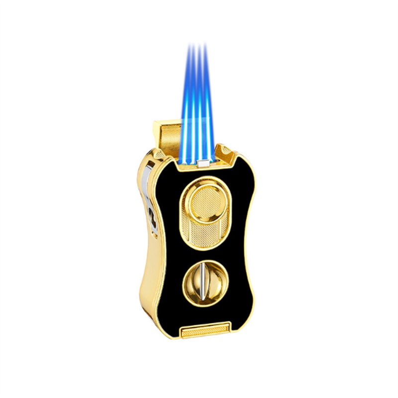 DEBANG New Product Multifunctional Expert Lighter Triple with Cigar Needle and Cigar Cutter Cigar Lighter